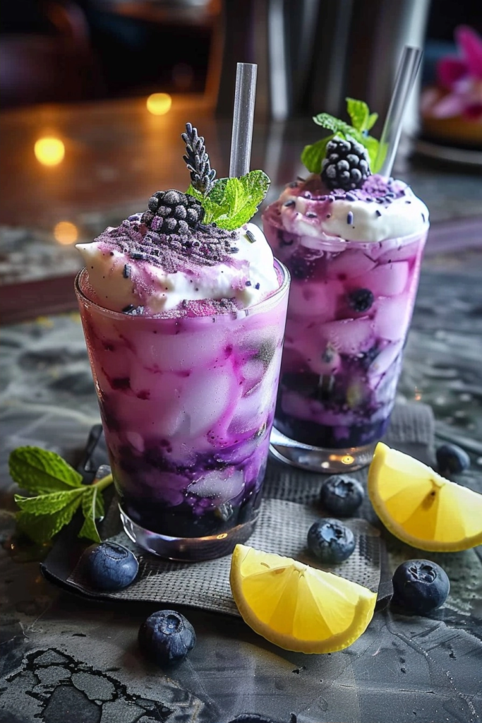 Blueberry Lavender Lemonade Mocktail Recipe
