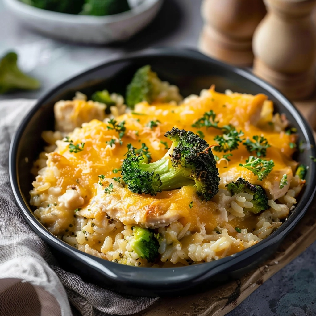 Cheesy Broccoli Chicken and Rice Casserole Recipe