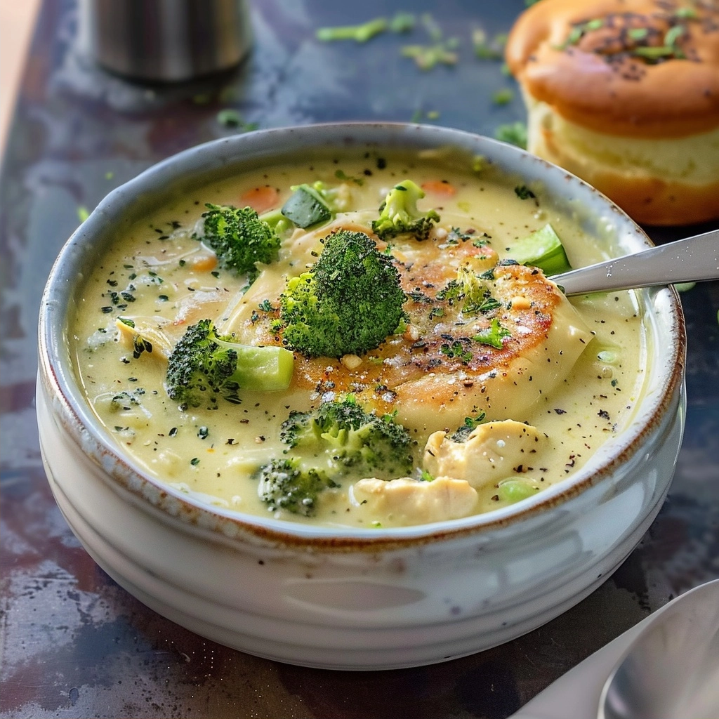 Easy Healthy Chicken Broccoli Soup Recipe