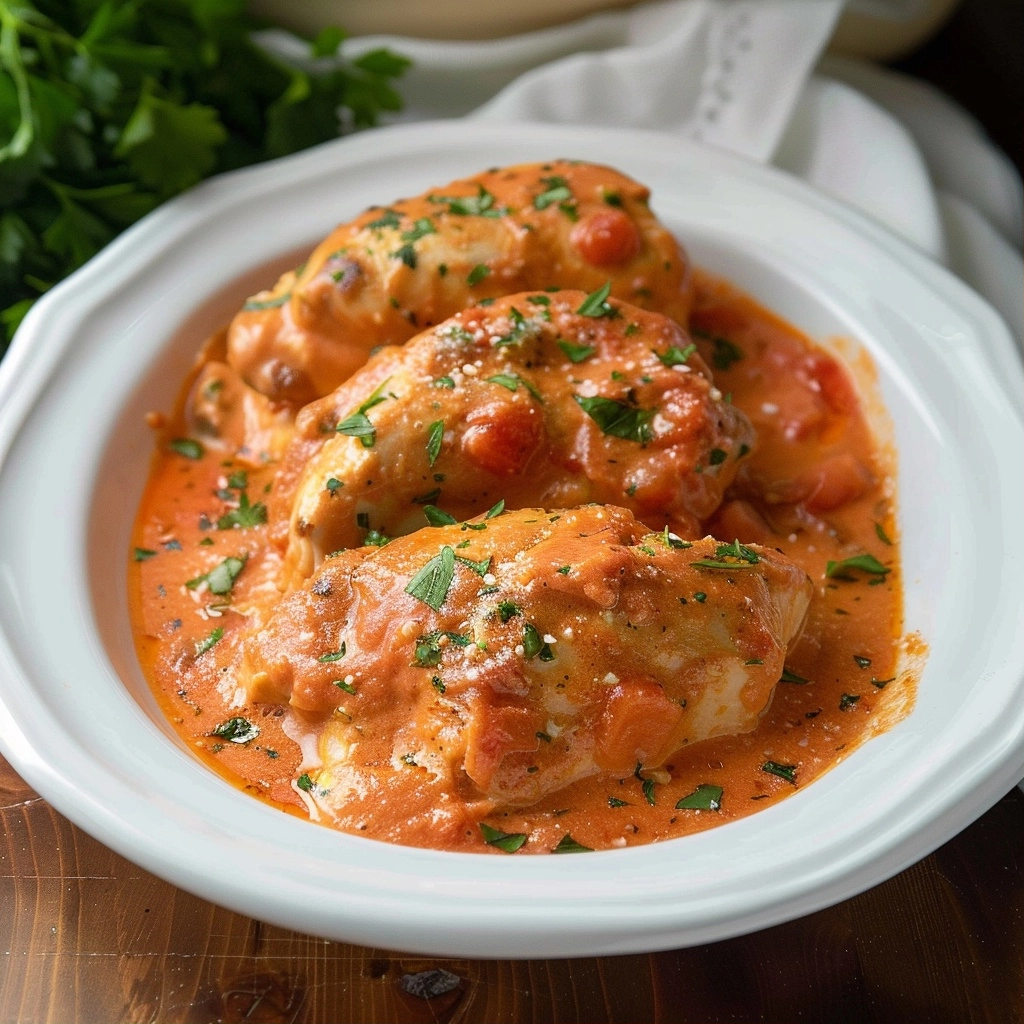 Slow Cooker Creamy Tomato Basil Chicken