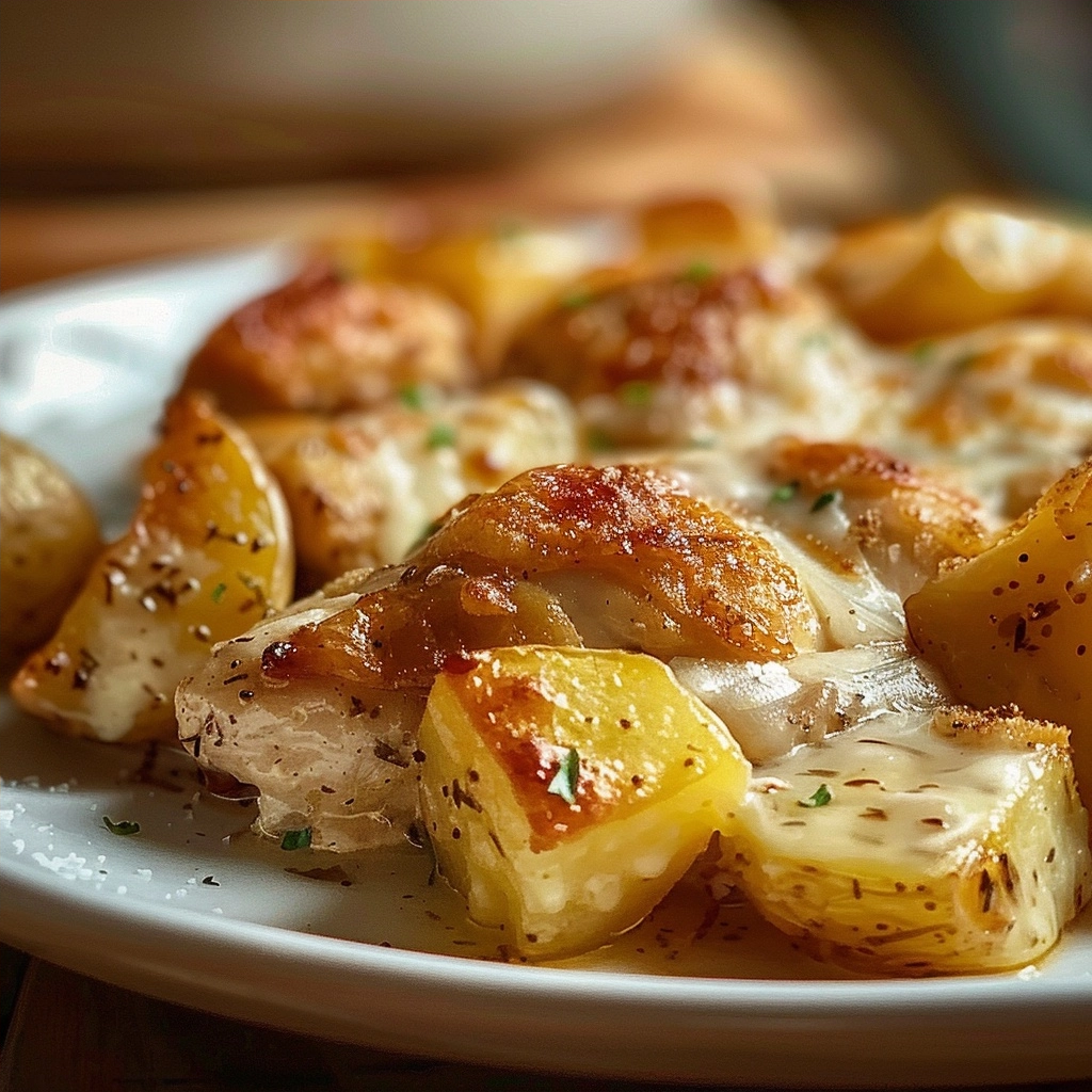 Garlic Parmesan Crockpot Chicken and Potatoes