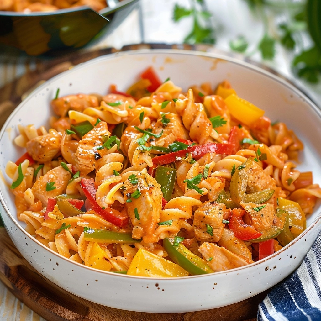 One Pot Chicken Fajita Pasta 30 min