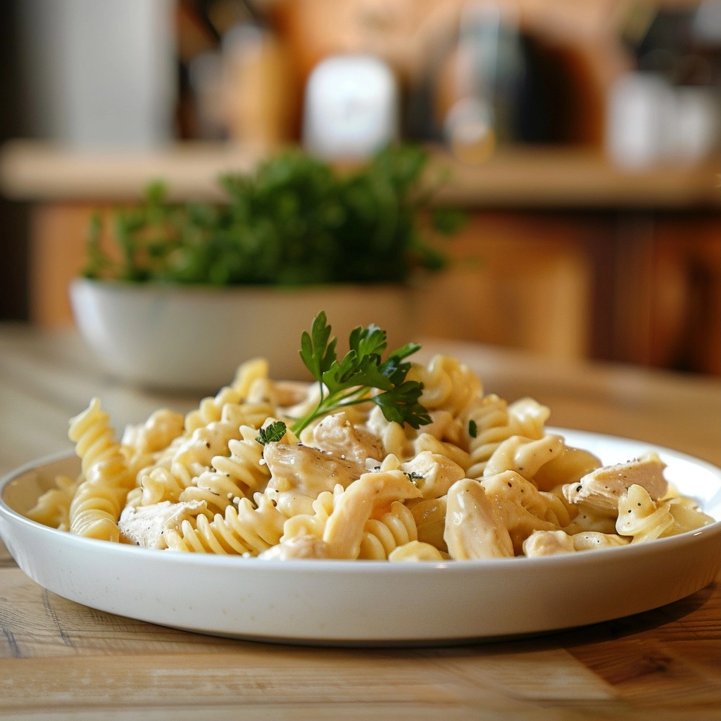High-Protein Low-Cal Creamy Chicken Pasta