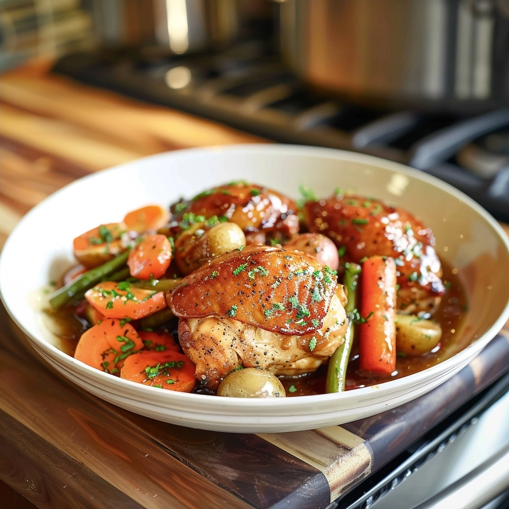 Slow Cooker Honey Garlic Chicken and Veggies