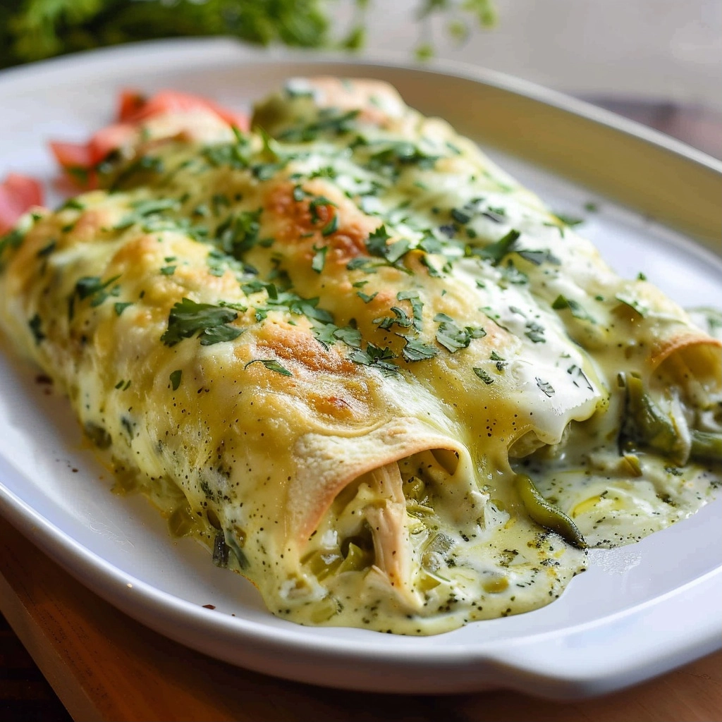 Creamy Poblano Chicken Enchiladas Recipe