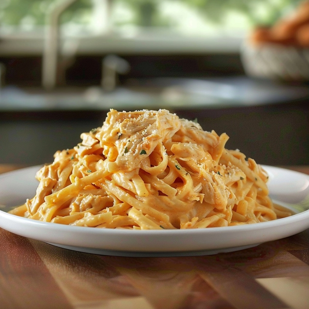 Crockpot Cheesy Buffalo Chicken Pasta Recipe
