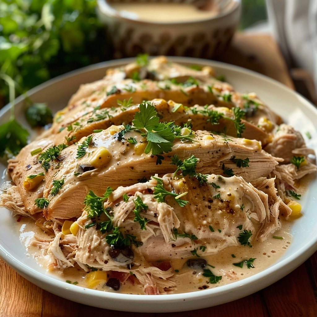 Easy Creamy Slow Cooker Fiesta Chicken Recipe