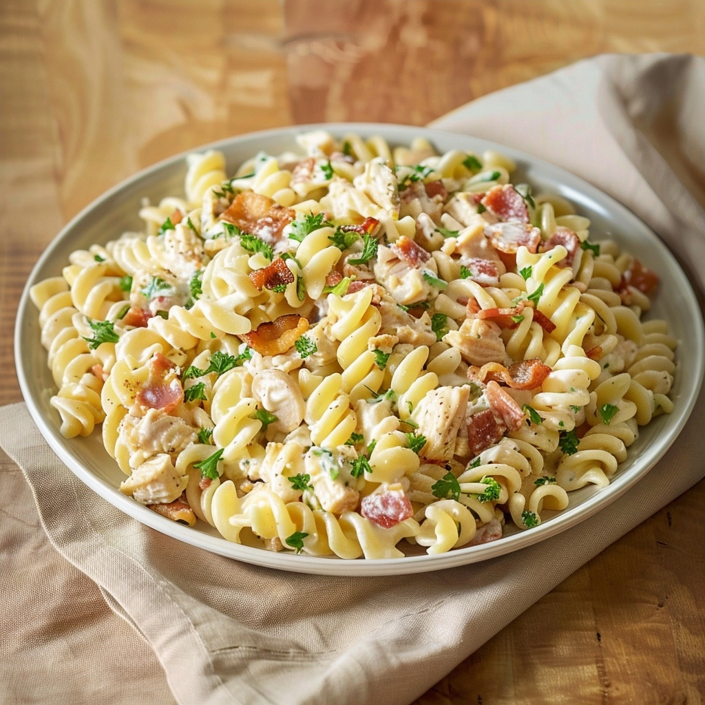 Chicken Bacon Ranch Pasta Salad Recipe