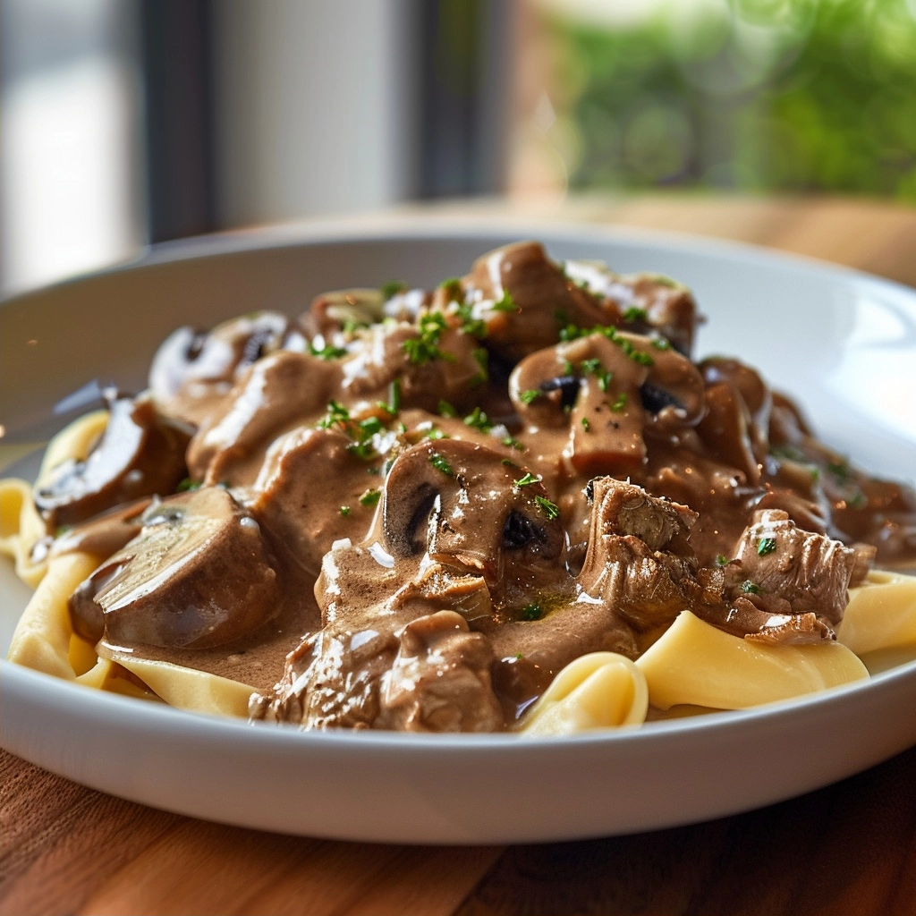 Beef Stroganoff Has Tender Chunks of Beef and Mushrooms