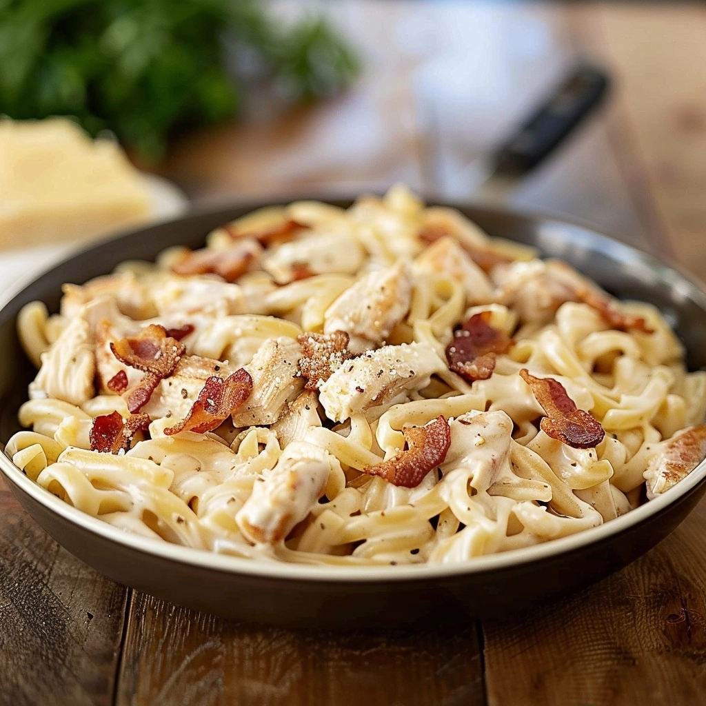 Cream Cheese Bacon Chicken Pasta for Dinner