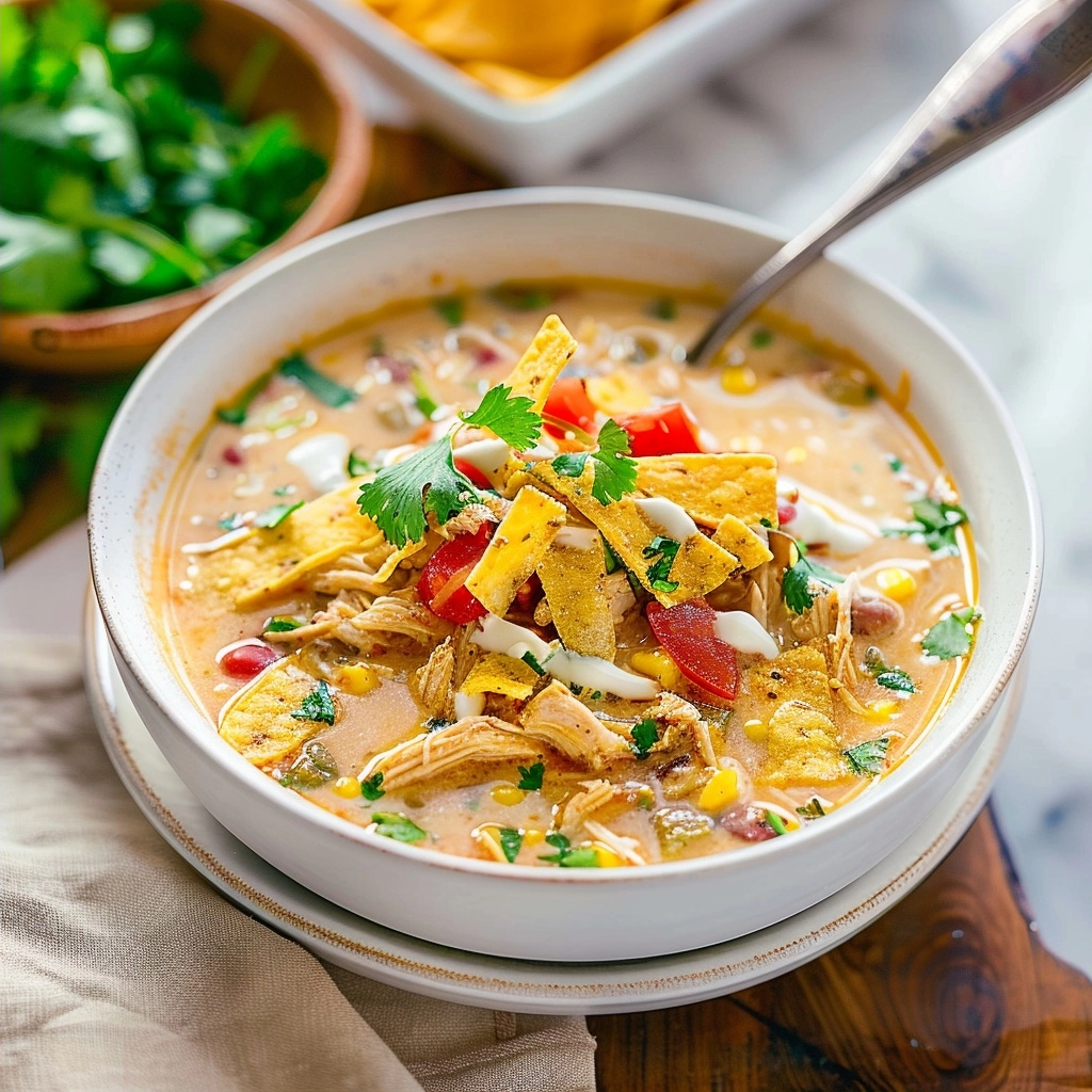 Creamy Chicken Tortilla Soup Crock Pot Recipe