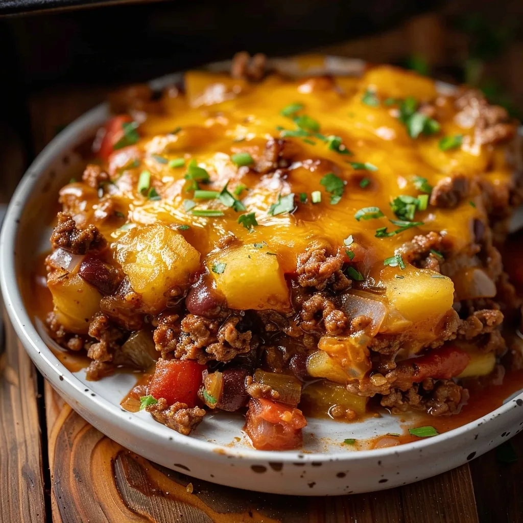 This Slow Cooker Cowboy Casserole is a hearty, stick-to-your-ribs comfort meal