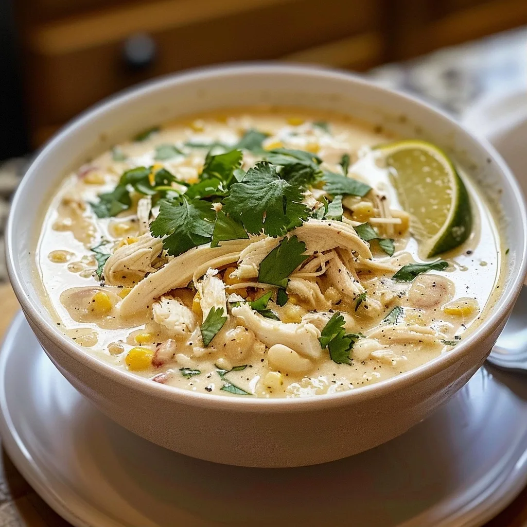 Easy Creamy Crockpot White Chicken Chili Recipe