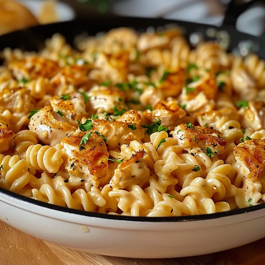 Cheesy Cajun Garlic Chicken Rotini Skillet for Cozy Nights