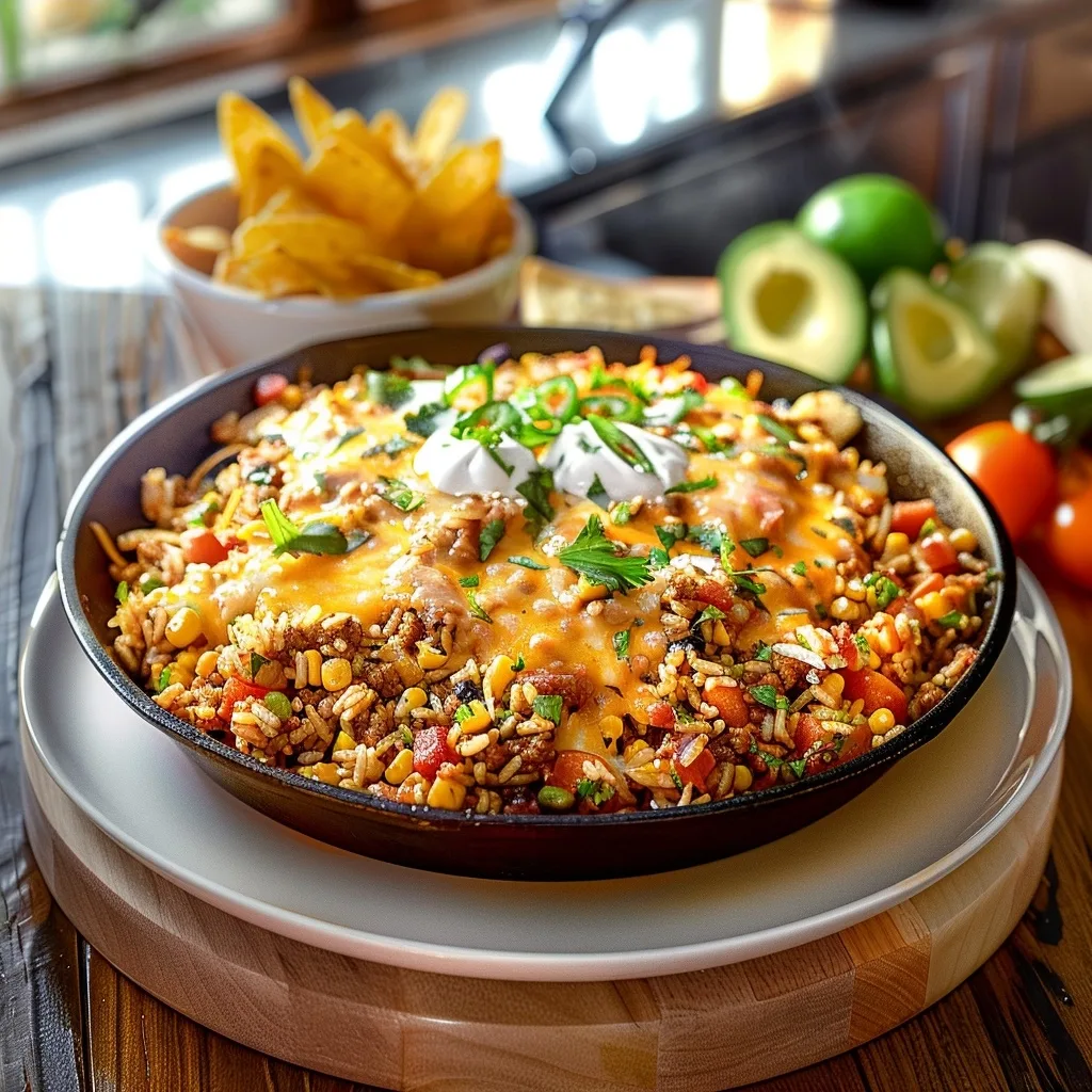 Cheesy Taco Rice Skillet for Quick Weeknight Dinners