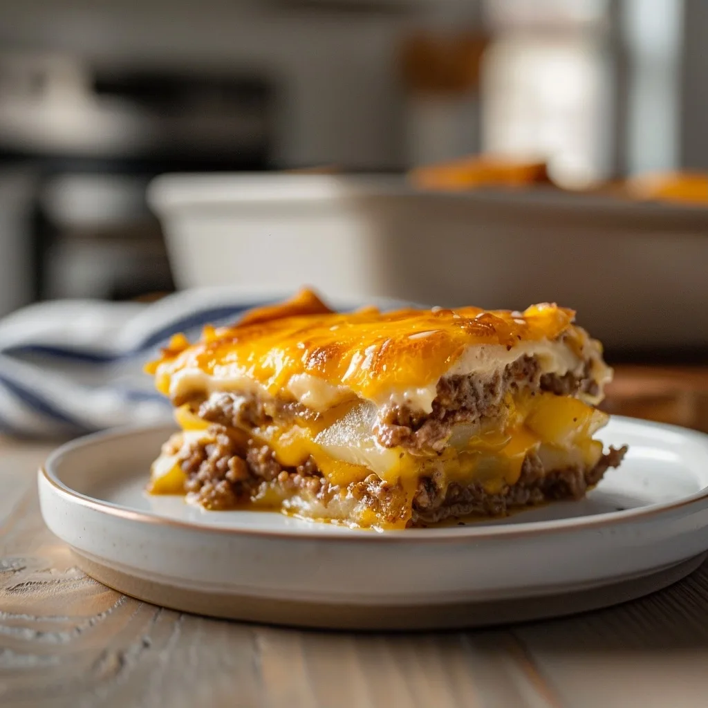 Cheesy Hamburger Potato Casserole Recipe
