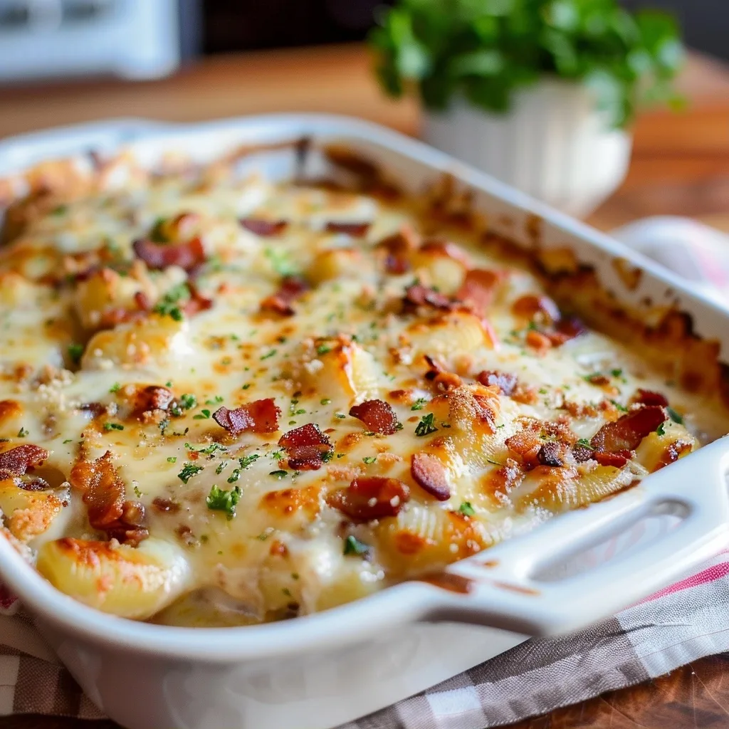 This Cheesy Bacon & Chicken Gnocchi Bake Is Comfort Food