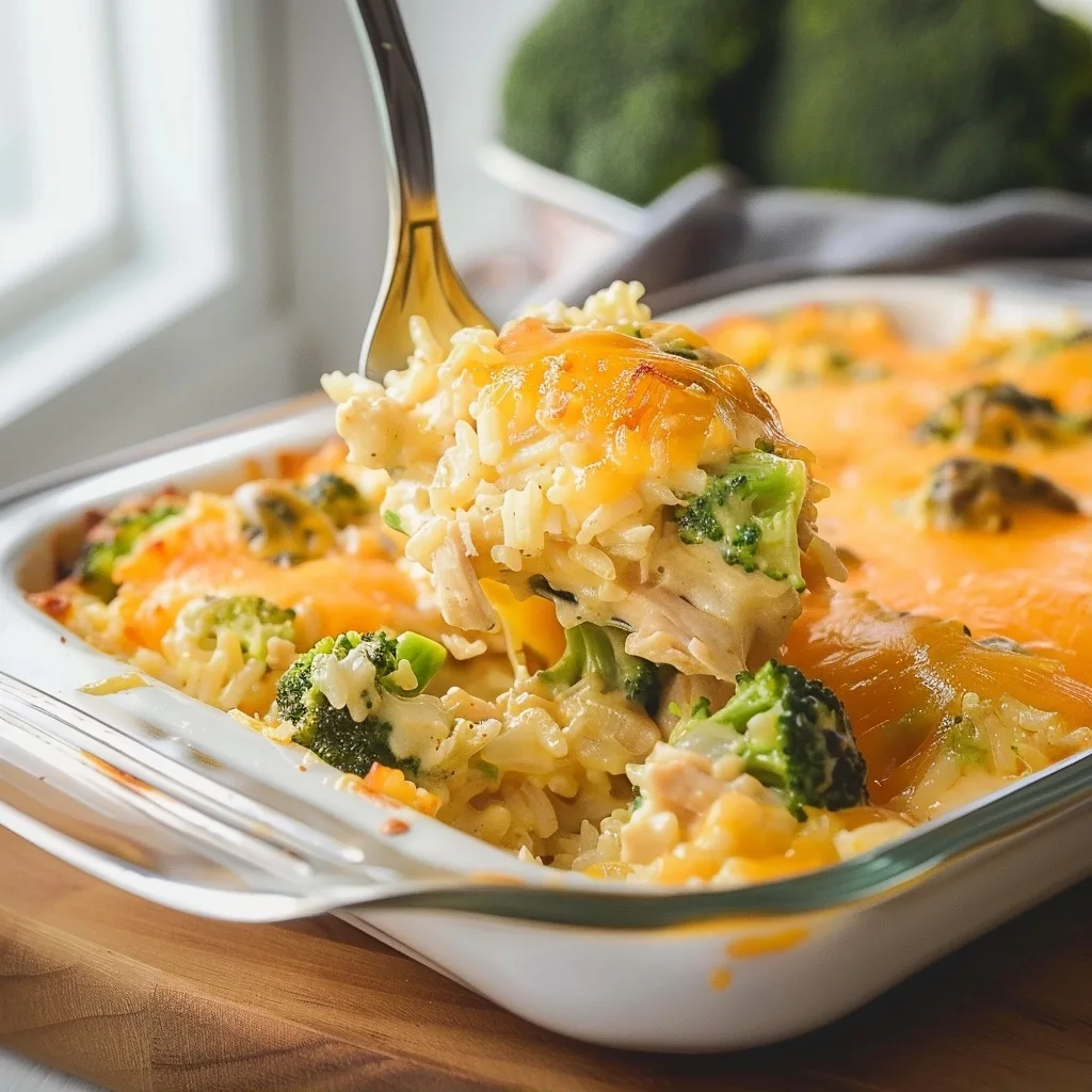 This family favorite cheesy Chicken Broccoli Rice Casserole