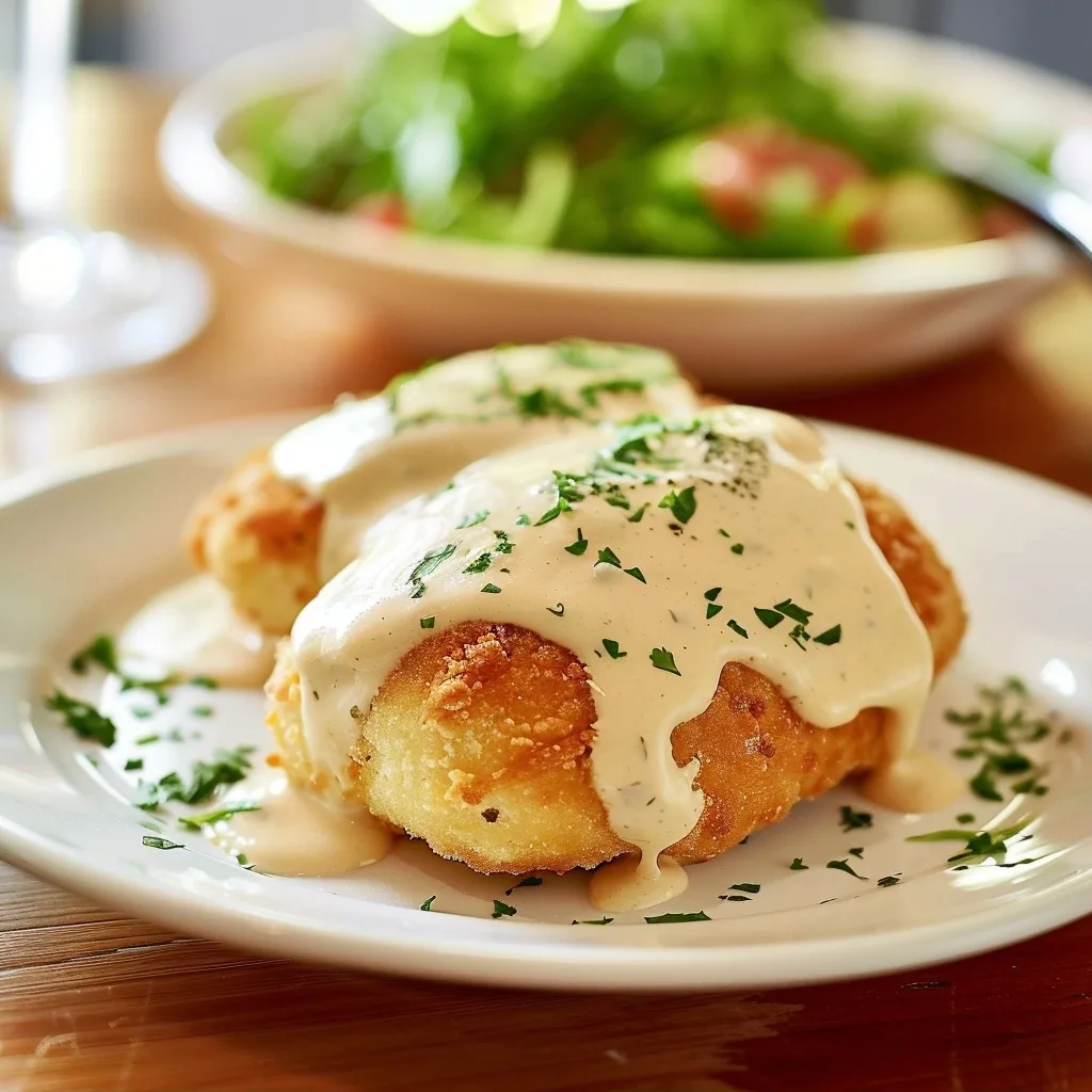 Chicken Pillows with Creamy Parmesan Sauce