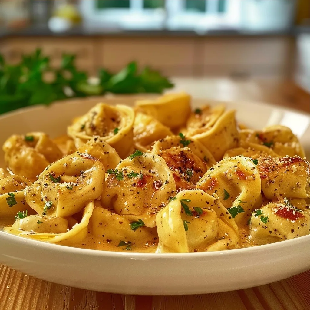 Cajun Chicken Tortellini with Garlic Sauce Recipe